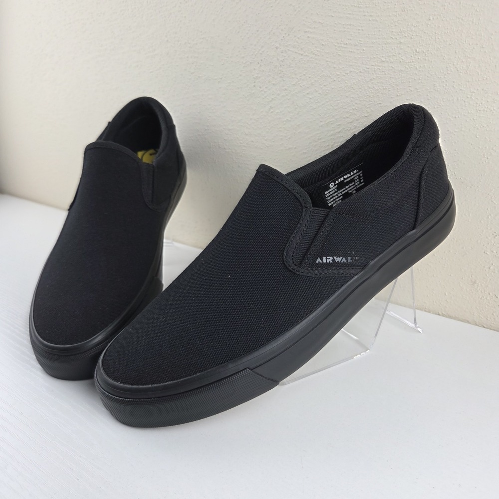 Airwalk Laze Black Canvas Sneakers Slip On Men's Size 10